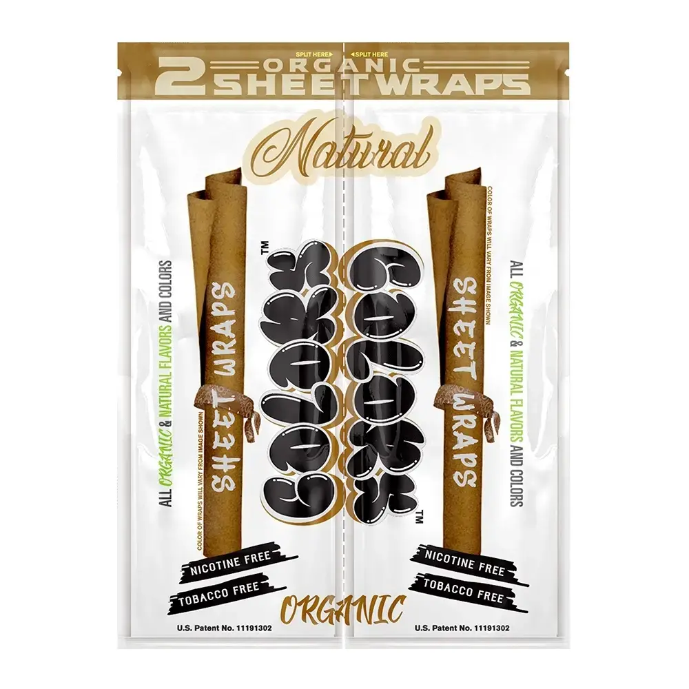 [Q-3031-01] ORGANIC COLOR SHEET WRAPS 2PK POUCH 25CT DISPLAY BOX (Natural)