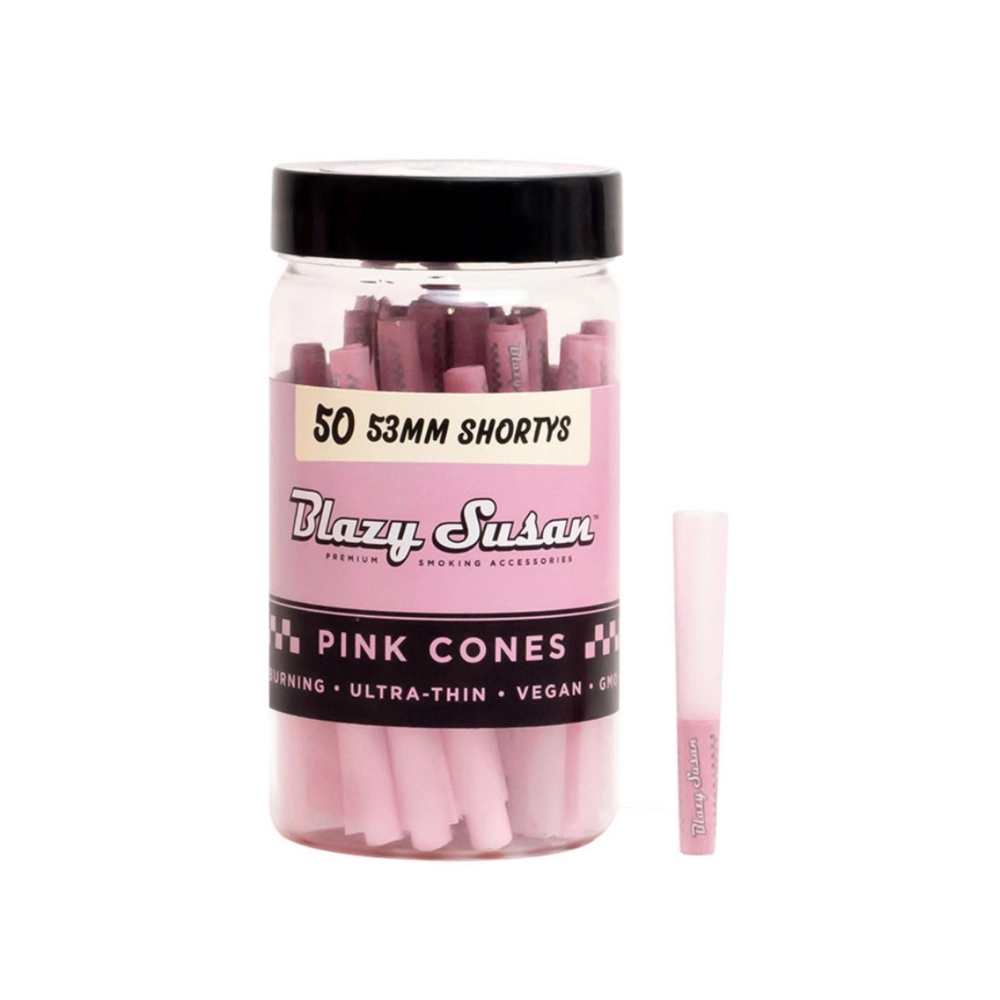 BLAZY SUSAN PINK CONES - 53MM SHORTY'S 50CT/JAR