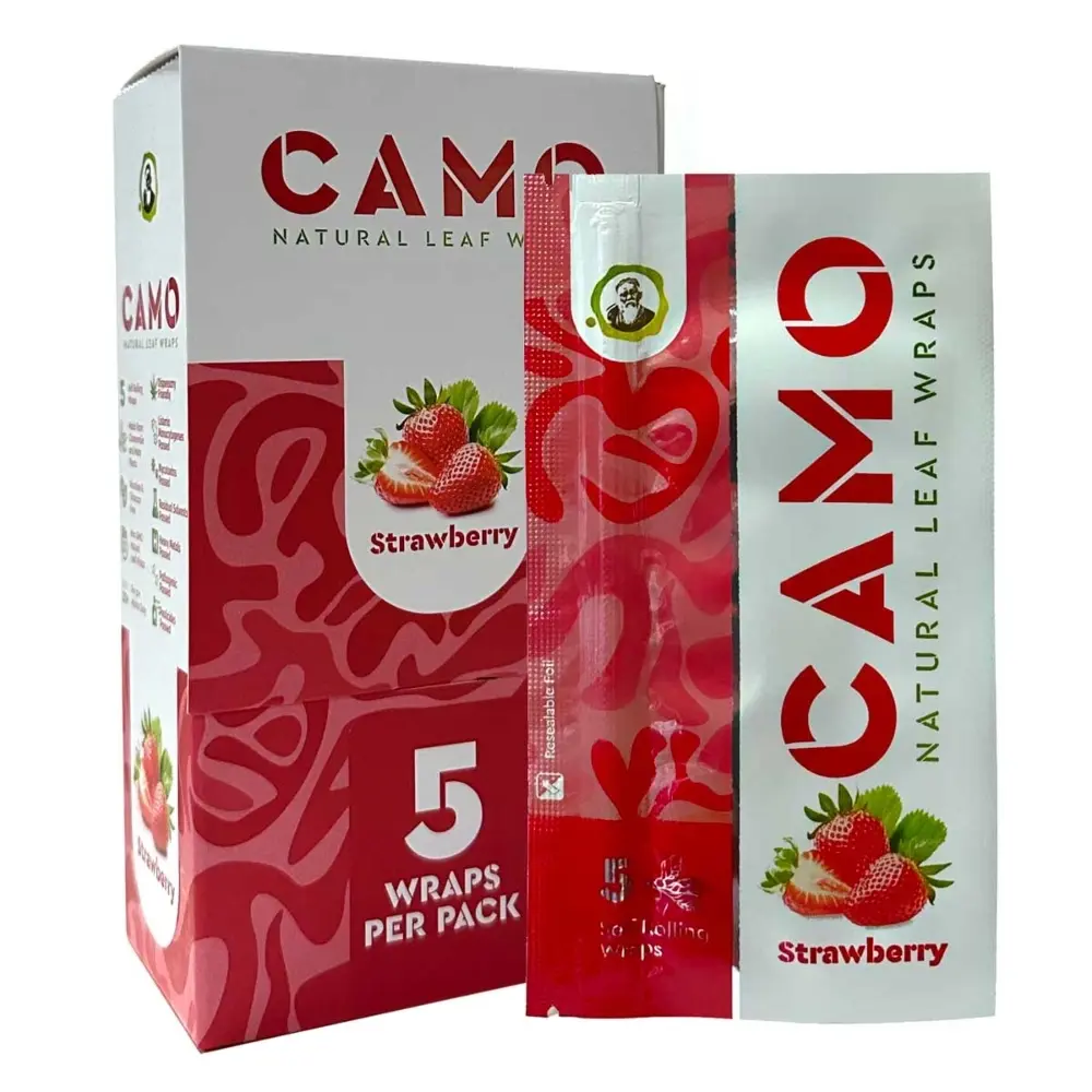 [Q-1544-10] CAMO LEAF WRAP 25/5PK (Strawberry)