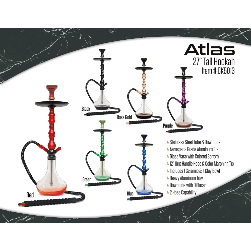 HOOKAH B.Y.O. 27" ATLAS CLICK TECHNOLOGY 1 HOSE