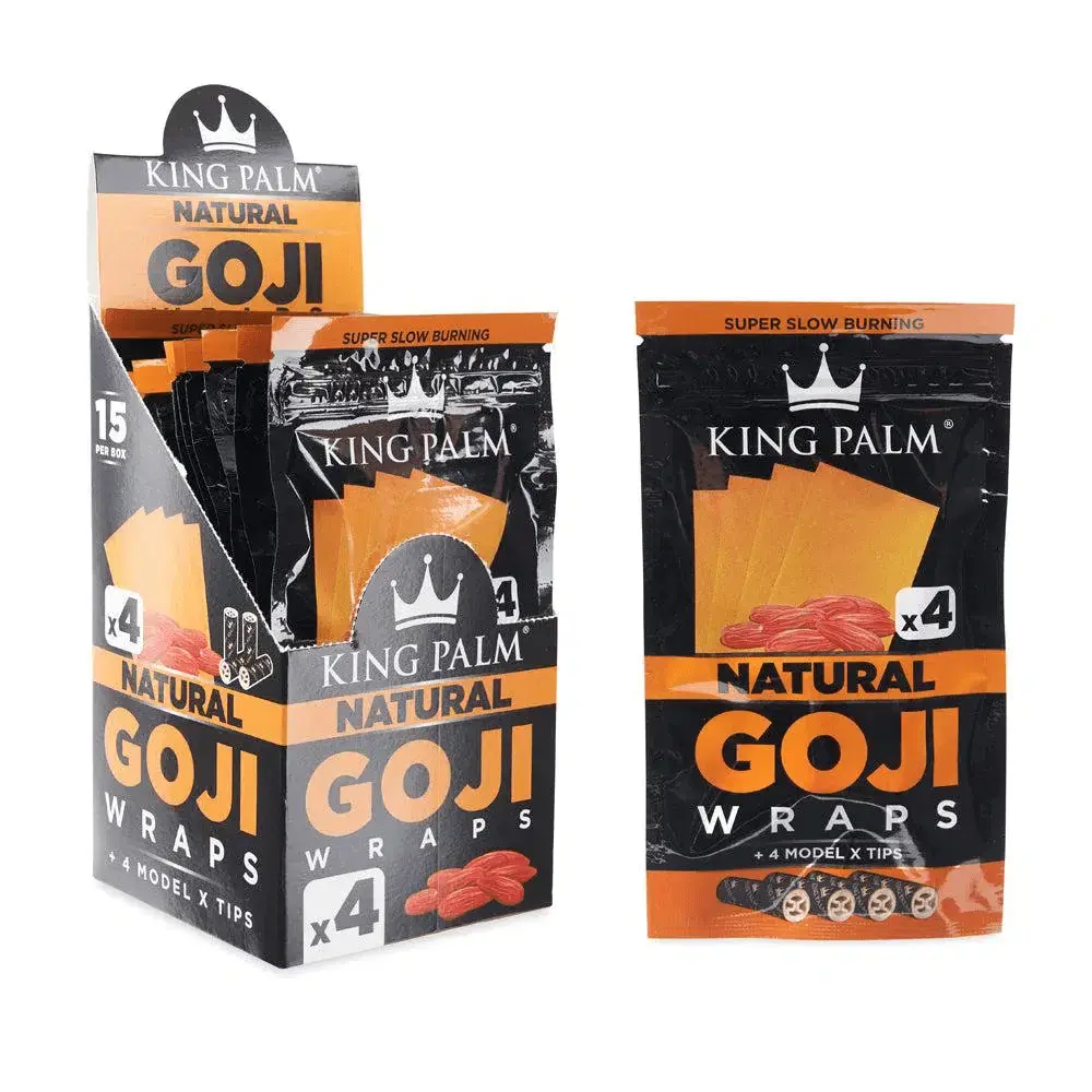 [Q-2704-02] KING PALM GOJI WRAPS 4PACK 15CT (Natural)