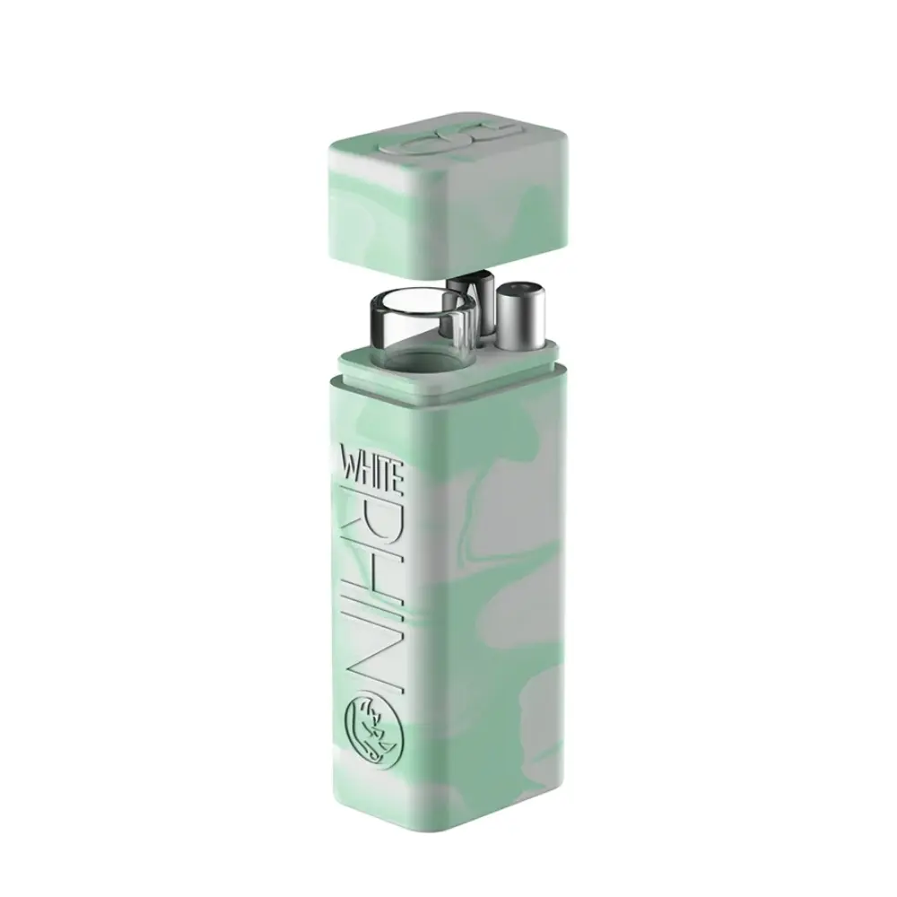 [Q-4040] WHITE RHINO SILICONE DUGOUT GLOW IN THE DARK  (Mint White)