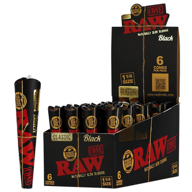 [Q-4302-01] RAW CONES 32CT (BLACK 1/4 6 CONES)