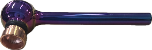 [Q-4562-03] SKULL RAINBOW GLASS MULTI COLOR HAND PIPE DISPLAY 24CT (Skinny Tube)