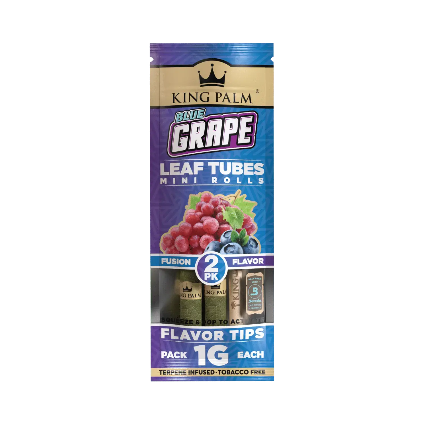 [Q-4569-01] KING PALM MINI LEAF TUBE 2PK 20CT (BLUE GRAPE)