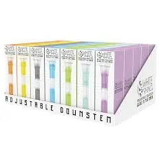 [Q-4037-03] WHITE RHINO SILICONE DOWNSTEM  - 35 COUNT DISPLAY (Glow In Dark)