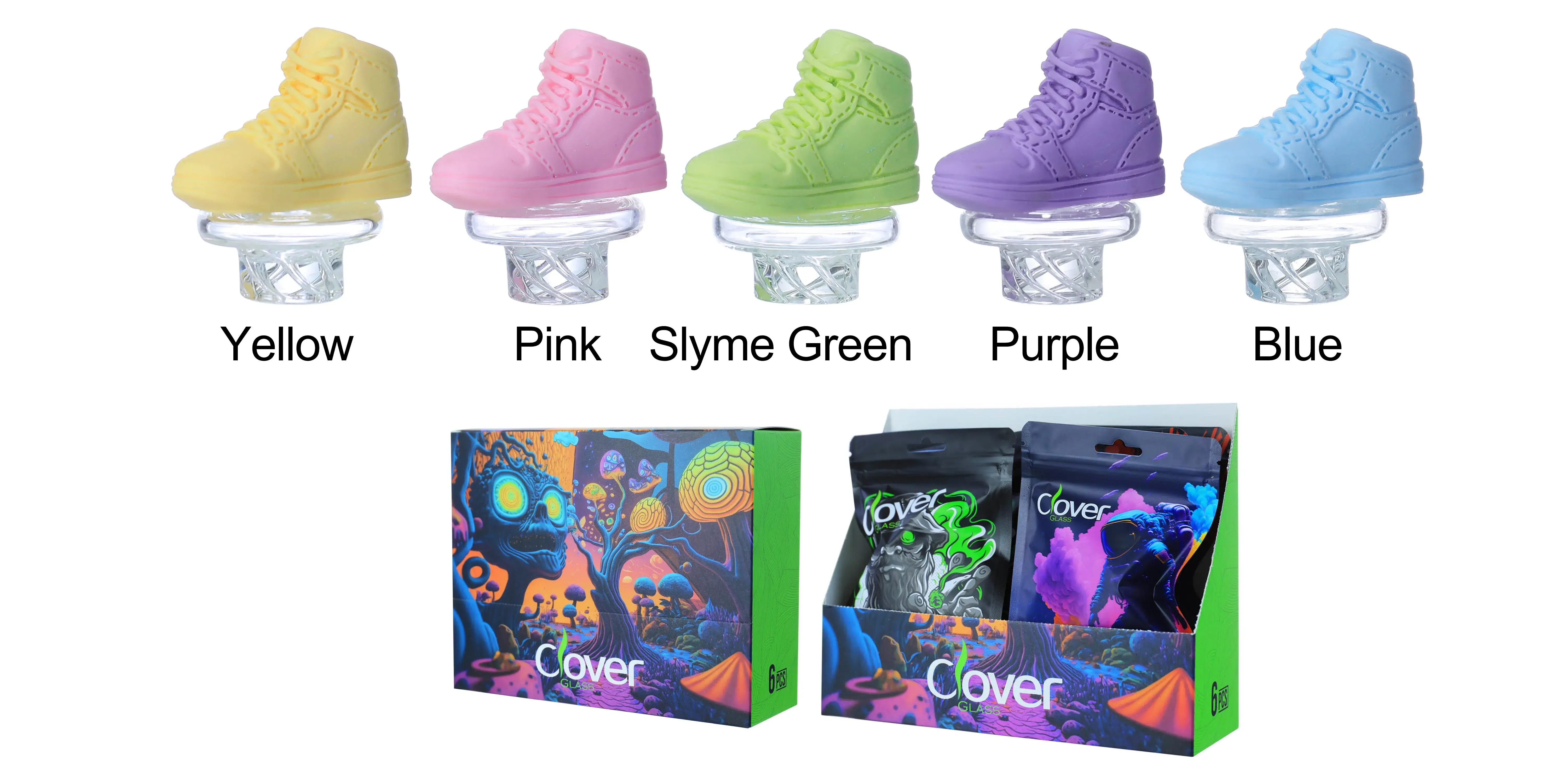 [Q-4845] Clover Carb Cap Glass 6PK a Display Mix Color (Shoes)