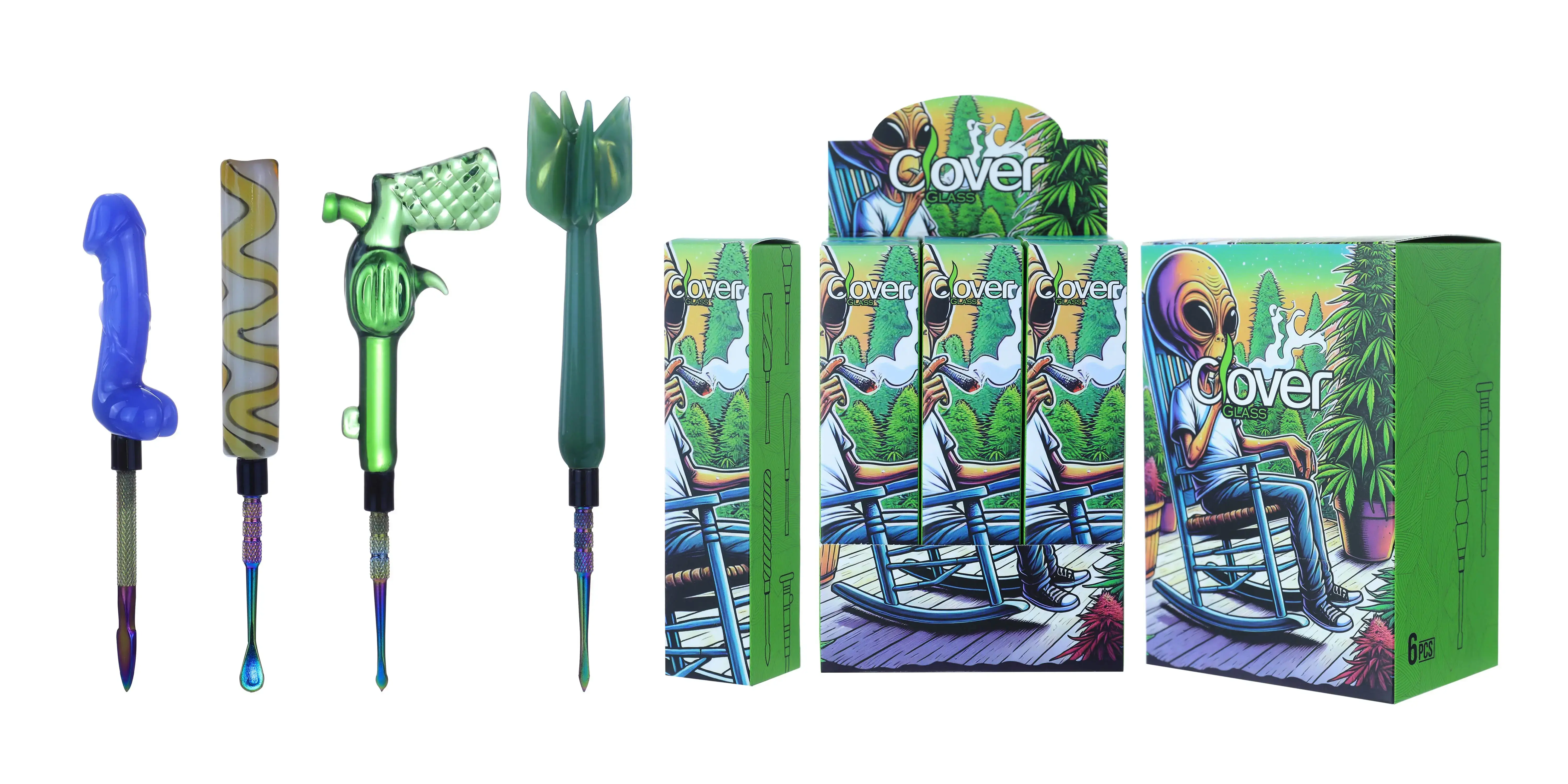 [Q-4846-01] Clover Dab Tools Glass 6PK a Display Mix Color (Style#43)