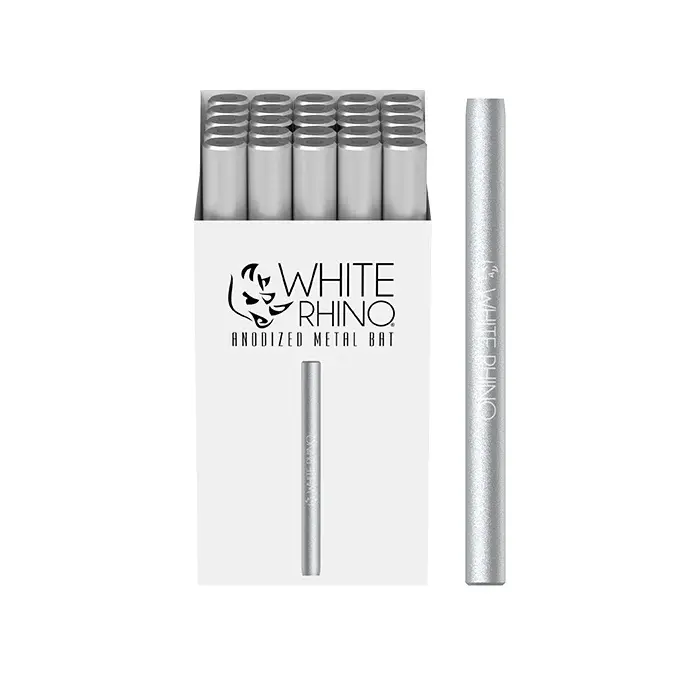 [10105-02] WHITE RHINO ANODIZED METAL BAT - 25 COUNT (Silver)
