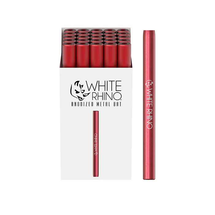 [10105-04] WHITE RHINO ANODIZED METAL BAT - 25 COUNT (Red)
