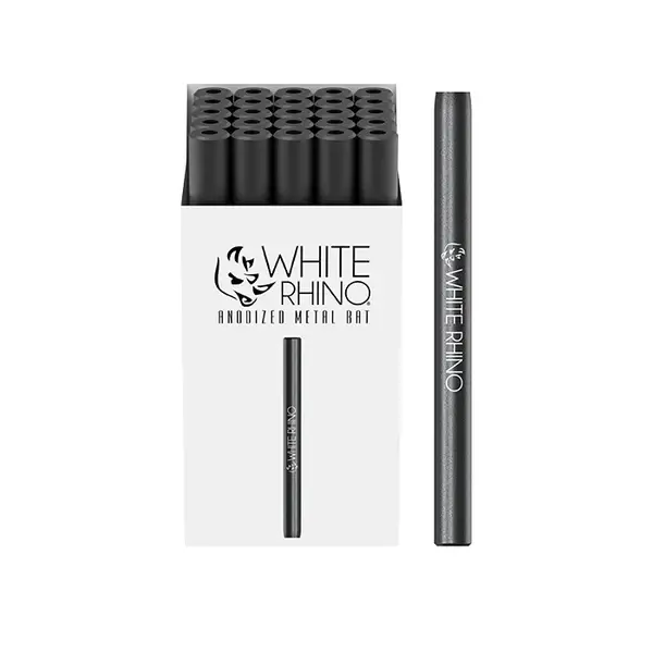 [10105-05] WHITE RHINO ANODIZED METAL BAT - 25 COUNT (BLACK)