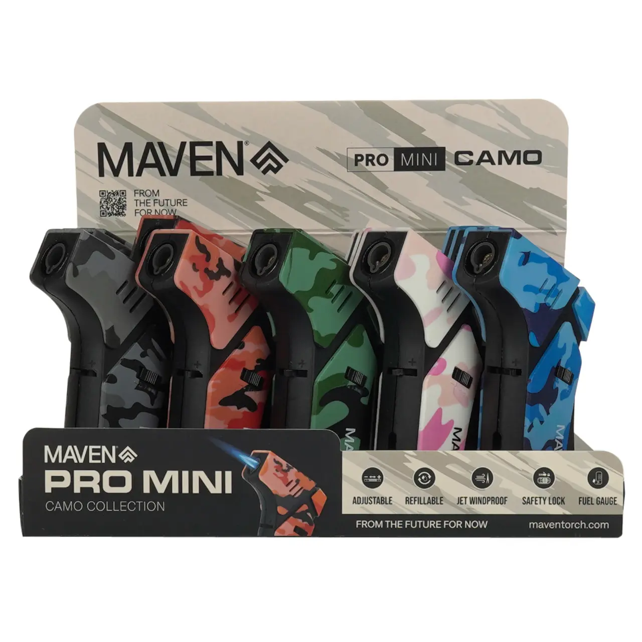 [Q-2820-02] MAVEN TORCH PRO-MINI 15PC/DISPLAY (Camo)