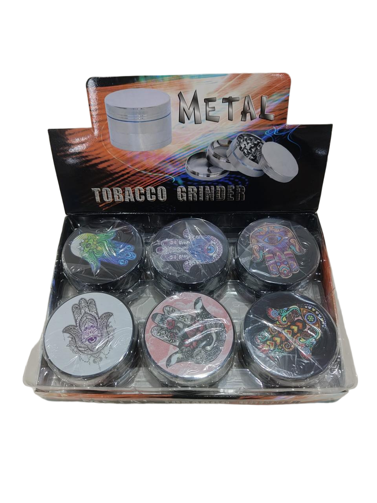 Grinder Zinc 63MM Print on Lid Hand 6PK