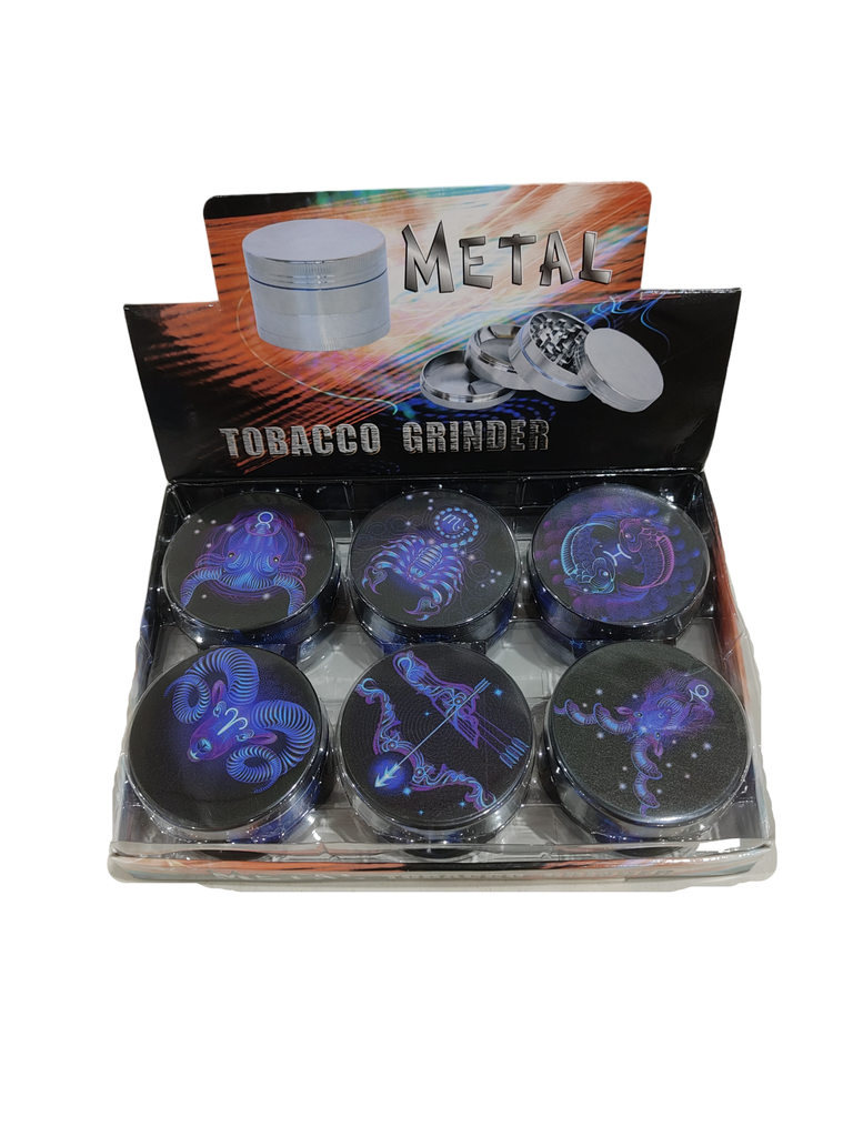 Grinder Zinc 63MM Full Print Zodiac 6PK