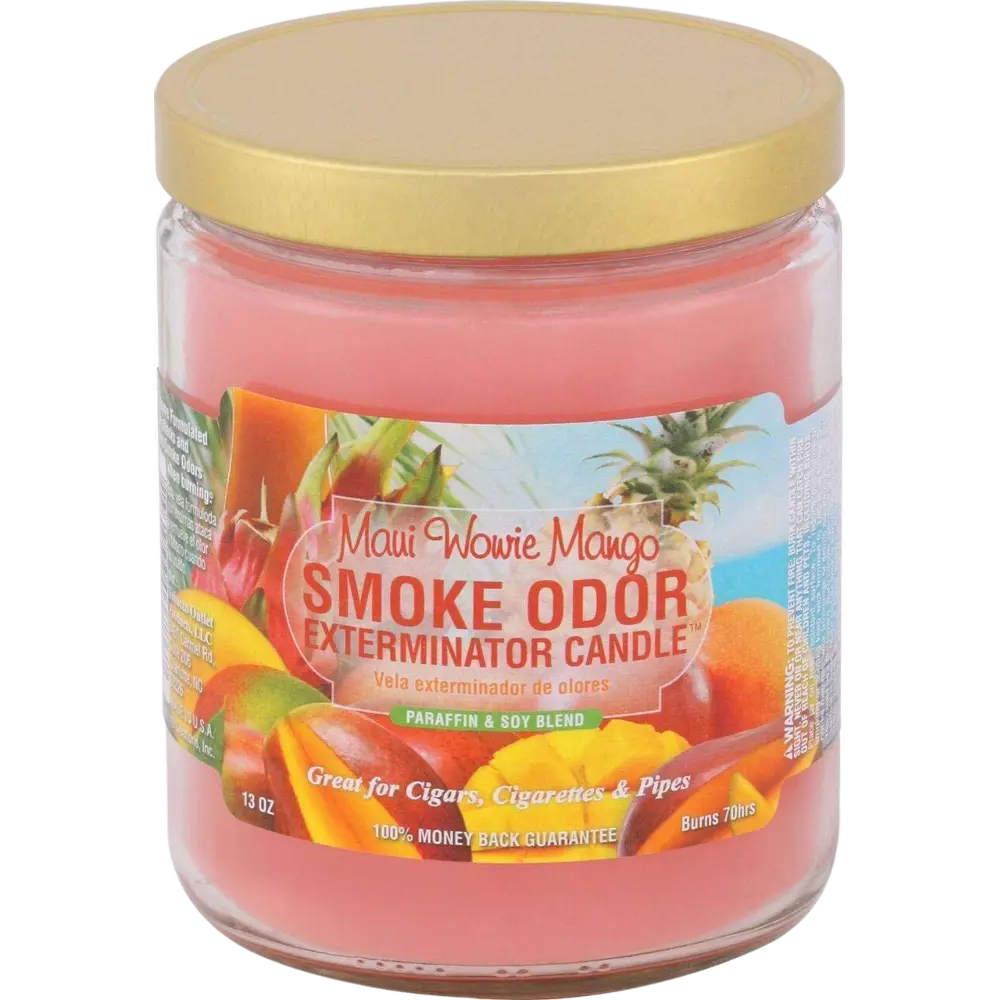 [Q-3568-29] SMOKE ODOR CANDLE 13OZ (Maui wowie Mango)