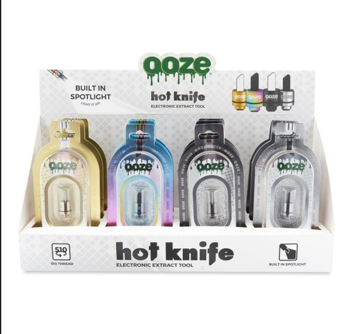 [Q-3011] OOZE HOT KNIFE 2.0 510 ATTACHMENT 12CT DISPLAY – ASSORTED COLORS