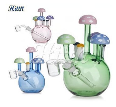 [Q-4419]  Mushroom dab rig with14mm quartz banger 6.7 inches Assorted Colors